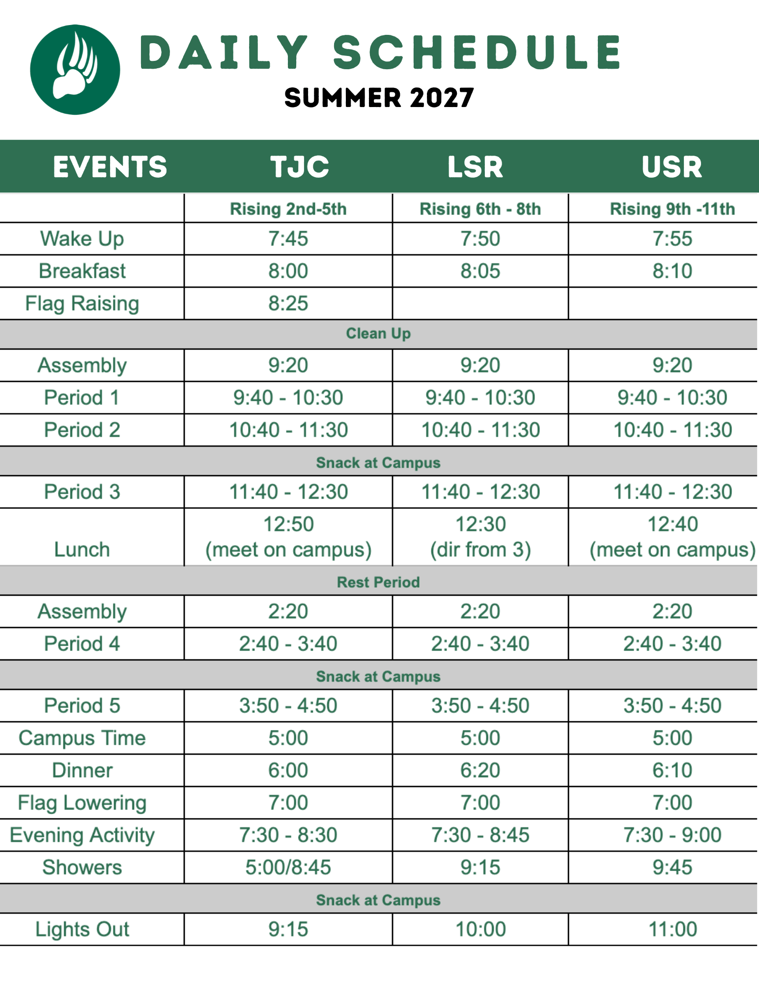 Daily Schedules (2)